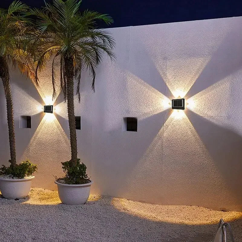 Solar Led Wall Lights Up and Down Luminous Courtyard Solar Washer Wall Lamp for Outdoor Waterproof Garden Decoration Zpaxo