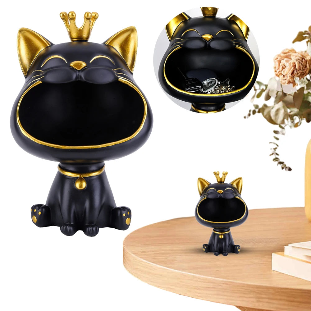 Cat Figurine Storage Box Creative Lucky Statue Decoration Cute Big Zpaxo