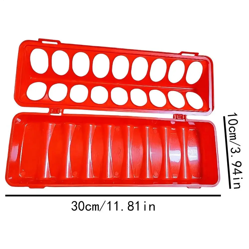 Multi-Hole Chick Brooder Feeding Trough, Anti-Waste Poultry Feeder for Chickens, Quails & Leghorns, Durable Farming Accessory Zpaxo Red