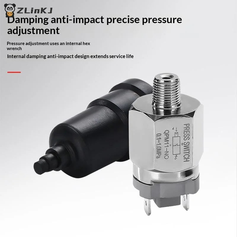 ▶1Pcs G1/8 G1/4 Automatic Controller QPM11 NO NC Adjustable Air Pressure Switch 0.1-1Mpa Hydraulic Diaphragm Zpaxo
