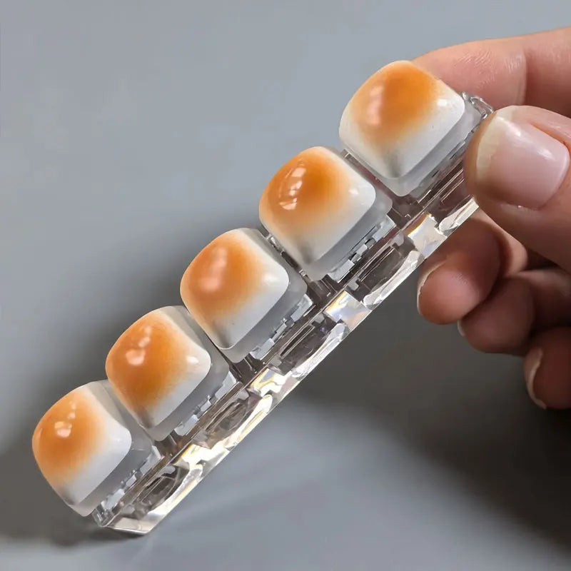 Bread Keycap Stress Relief Clicker Keychain Mechanical Keyboard