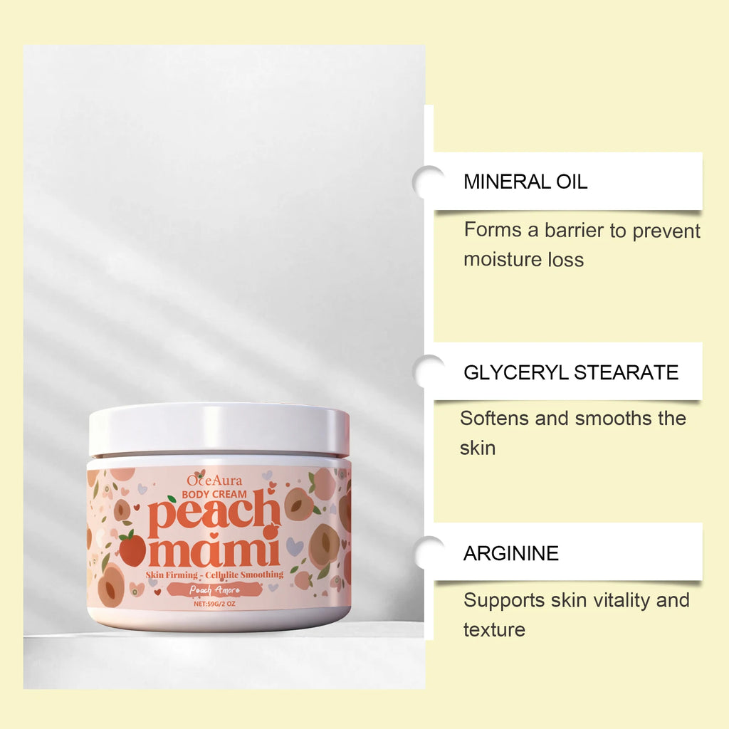 Peach Firming Body Cream Moisturizing Tightening Lifting Smoothing Skin Daily Use for Elastic Nourished & Protected Skin Zpaxo