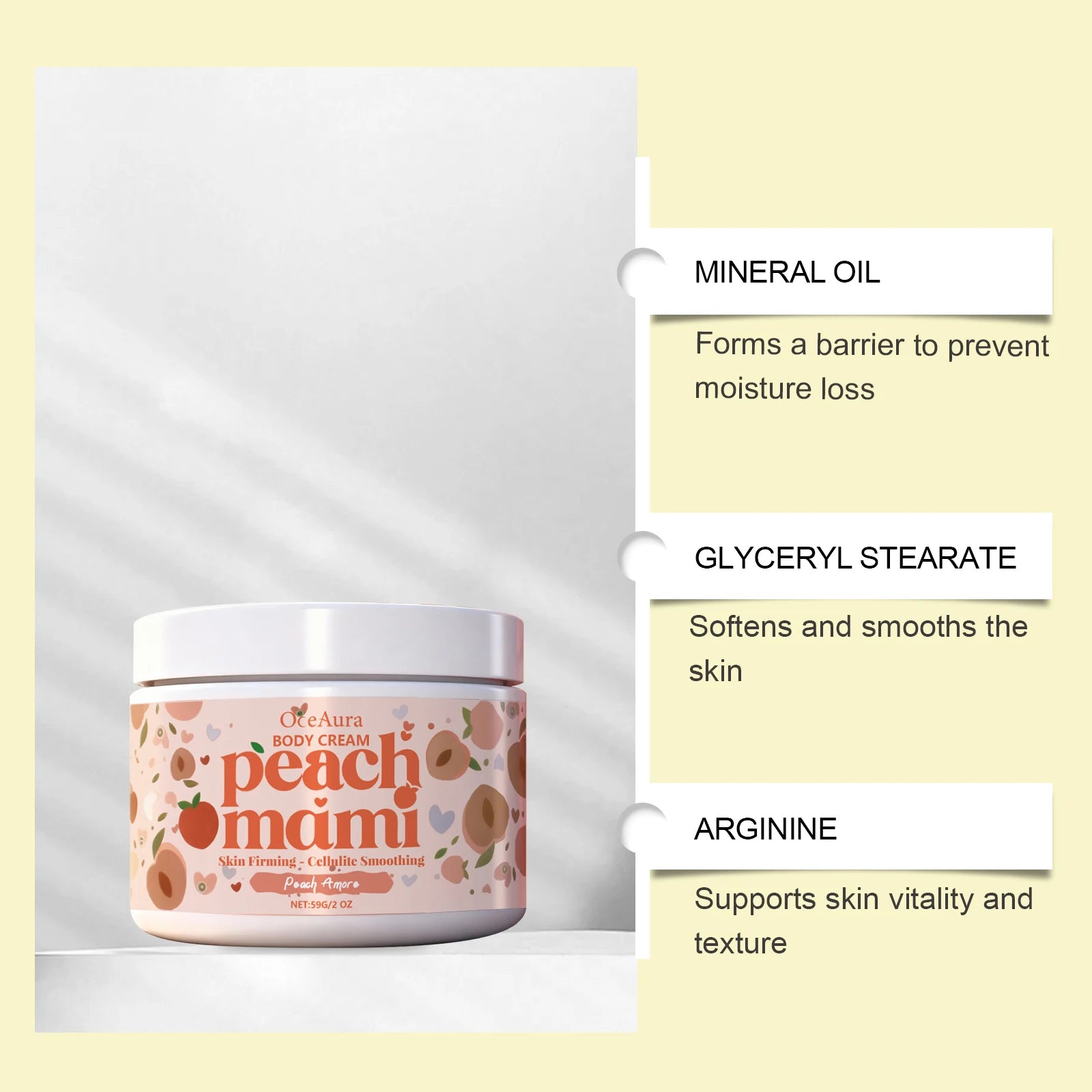 Peach Firming Body Cream Moisturizing Tightening Lifting Smoothing Skin Daily Use for Elastic Nourished & Protected Skin Zpaxo