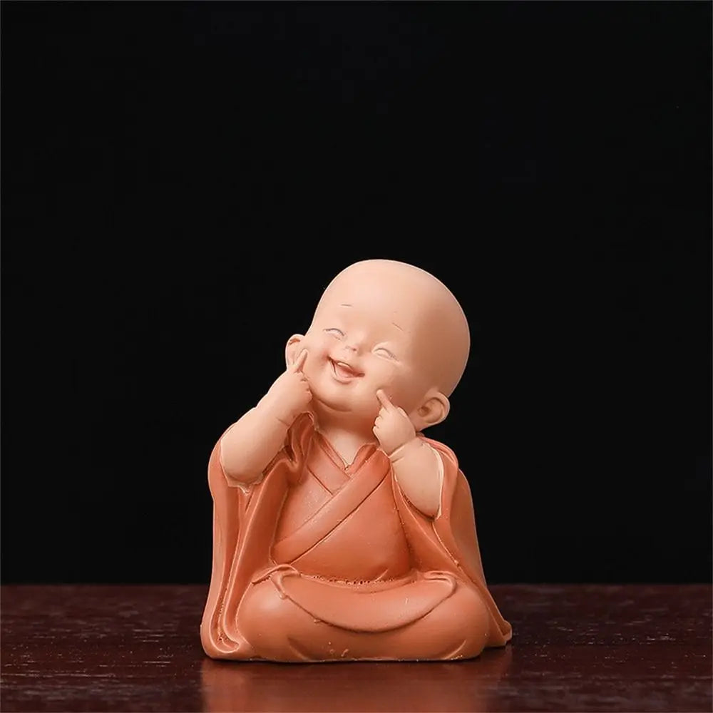 Religion Buddha Car Decoration Ornament Resin Little Monk Figurine Zpaxo