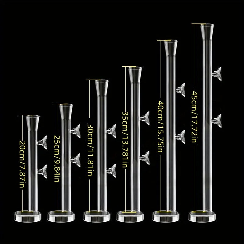 Aquarium Glass Feeding Tube Shrimp Dish Bell-shaped Borosilicate