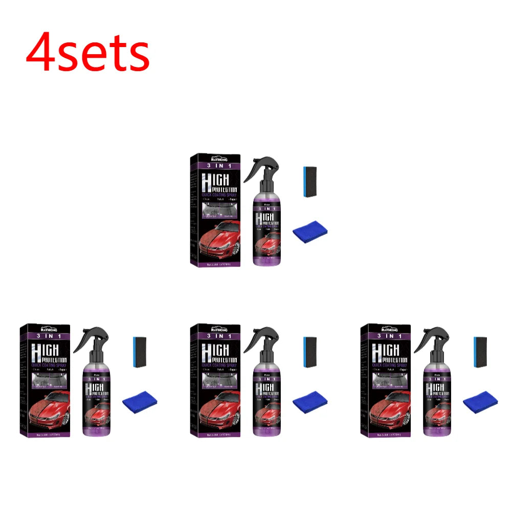 3 In 1 Auto Nano Ceramic Coating 100ml Car Paint Scratch Repair Remover Car Nano Spray Glass Hydrophobic Coating Car Paint Care Zpaxo 4sets