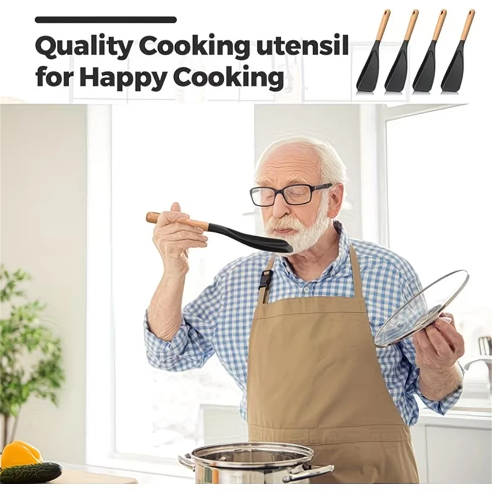 Multifunction Silicone Cooking Spoon Spatula Nonstick Cookware Heat Zpaxo