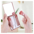 5pcs Mini Travel Size Makeup Brushes Set Complete Function Cosmetic Brushes Kit with Storage Case And Mirror for On-the-Go Zpaxo pink