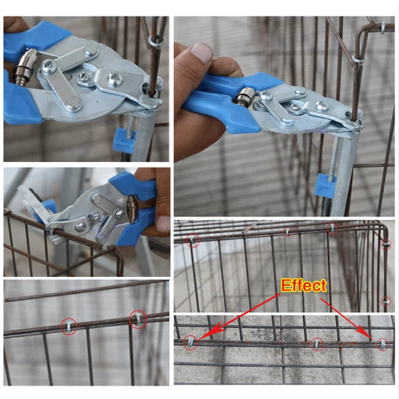 Hog Ring Plier Tool M Clips Staples Chicken Mesh Cage Wire Fencing