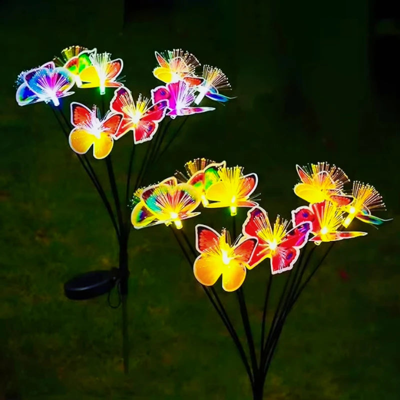 Solar Garden Butterfly Flower Lights LED Waterproof Outdoor Swaying Zpaxo