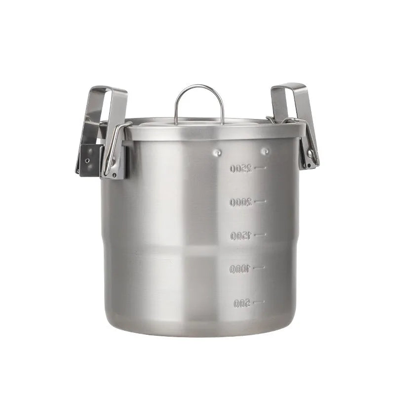 Outdoor 304 Stainless Steel Pot Camping Picnic Equipment Complete Set of Cooking Utensils Portable Hanging Pot Boiling Pot Zpaxo
