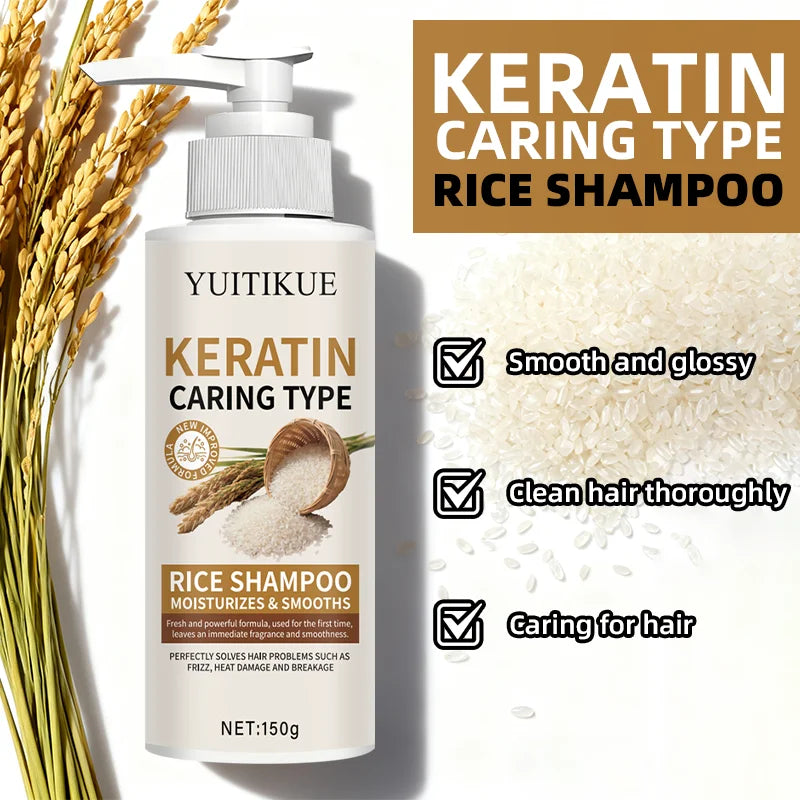 YUITIKUE Keratin Rice Shampoo – Repairs Damaged Hair 150g Hair Repair Shampoo Zpaxo
