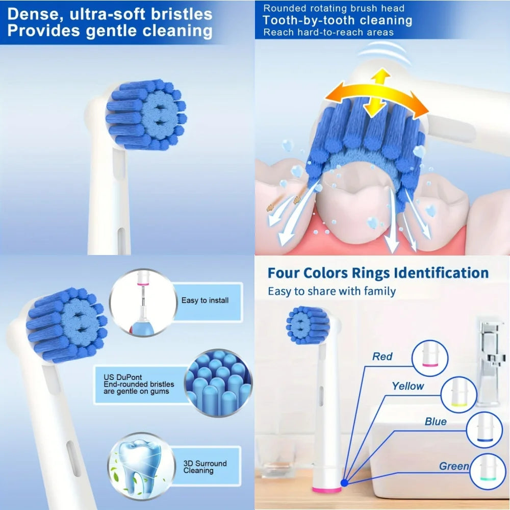 4 16 20 Electric Toothbrush Head Oral B Sensitive Replacement Brush Zpaxo