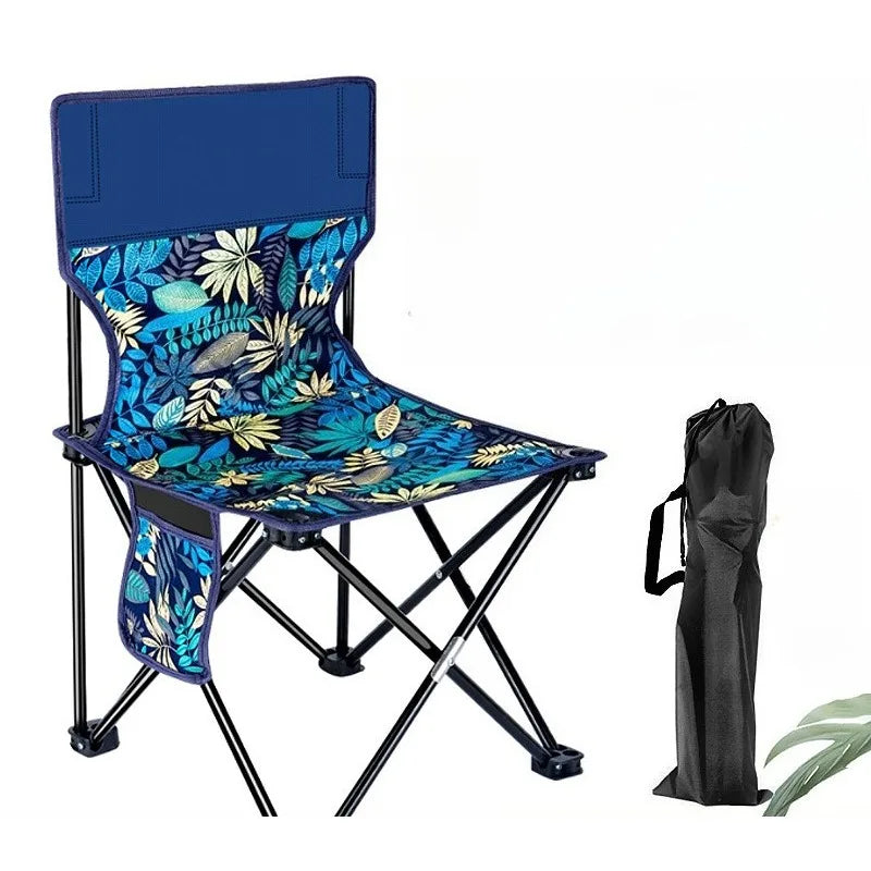 Outdoor Portable Camping Solid Simple Folding Chair Art Sketch Beach