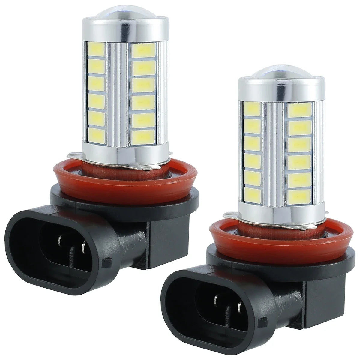 2Pcs H8/H11 Auto LED Fog Light Bulbs 660LM 6000K White Car Driving Running Lamp 12V Plug and Play Car Attachment Replacement Zpaxo White 2pcs