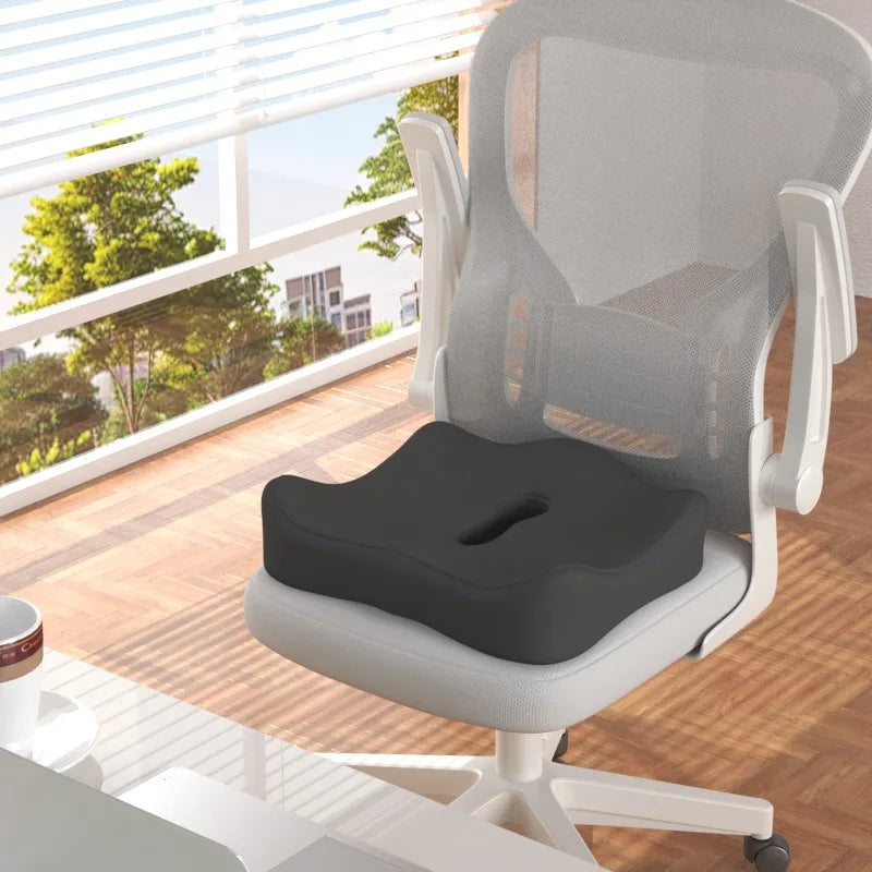 Memory Foam Seat Cushion – 3D Ergonomic Car & Office Support Ergonomic Seat Cushion Zpaxo black