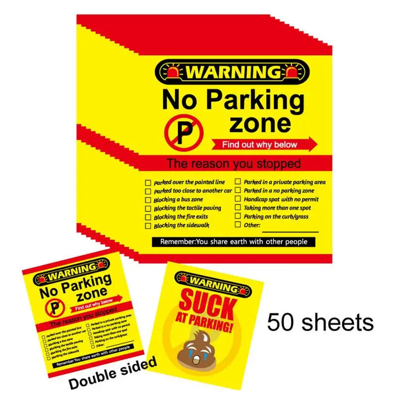 Bad Parking Cards 50 Pieces Funny Parking Ticket Prank Business Supplies Warning Signs For Men Women Family Christmas Zpaxo