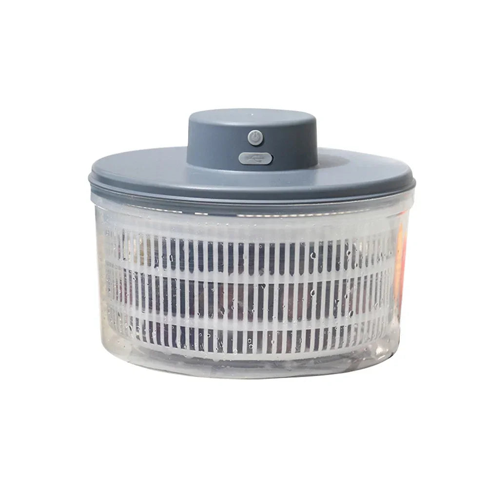 Hot Electric Drain Basket, Electric Vegetable Salad Dehydrator, Vegetable Dehydrator, Vegetable Salad Spin Dryer Kitchen Tools Zpaxo 3L-Gray