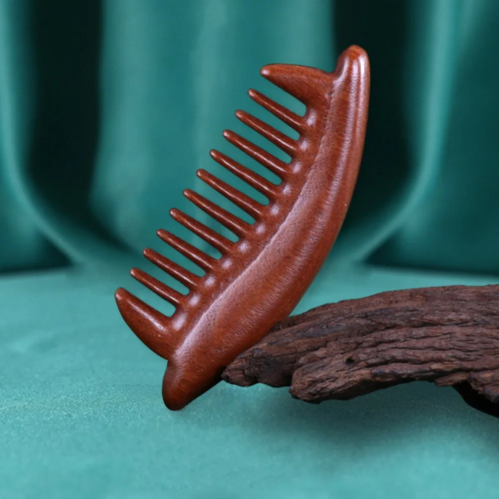Sandalwood Body Meridian Massage Comb Wide Tooth Animal Shaped Wood Zpaxo 9