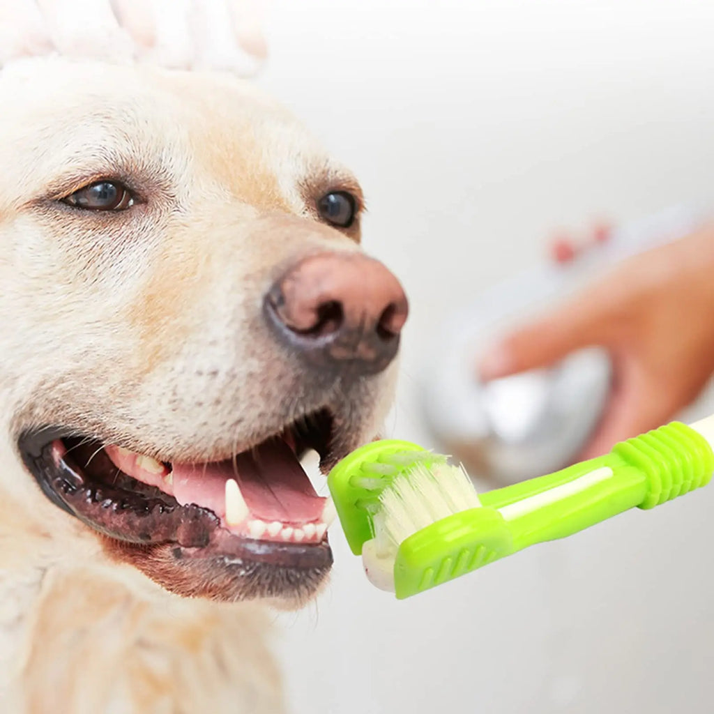 3-Sided Pet Toothbrush Dog Plastic Toothbrush Removing Bad Breath Tartar Cleaning Mouth Pet Dental Care Cat Cleaning Mouth Zpaxo