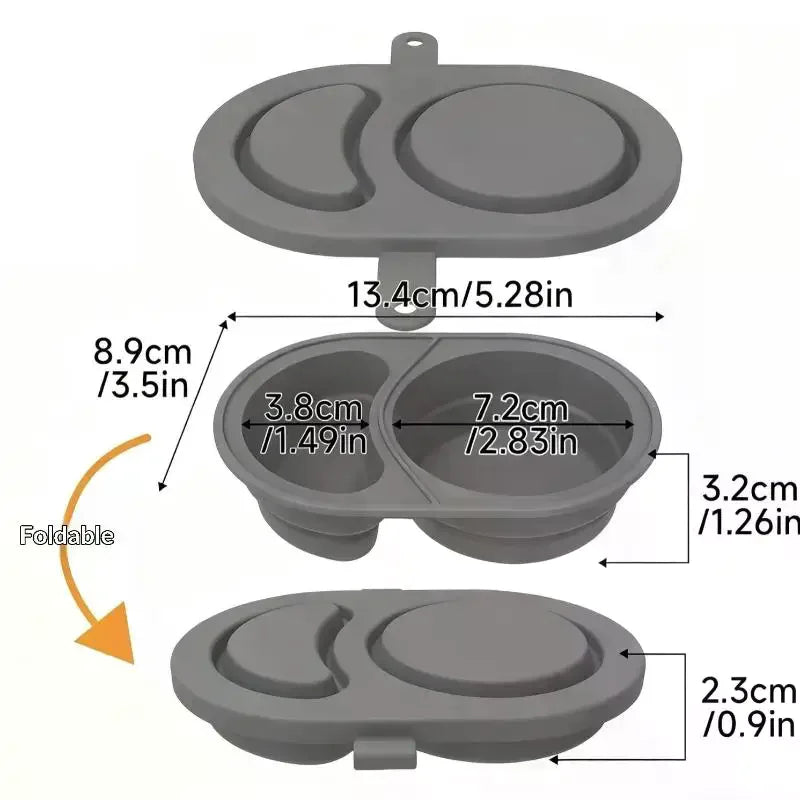Silicone Snack Containers Lids Foldable Reusable Snackle Box Double Zpaxo