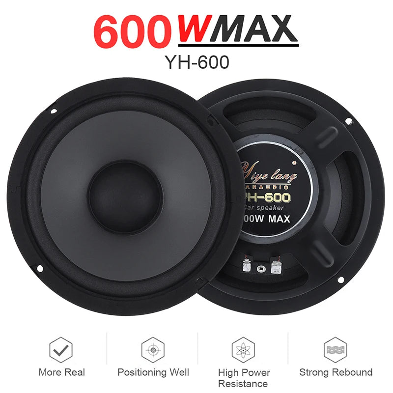 ZOHMYIY YH-600 600W 6-Inch Coaxial Car Speaker | Full Range