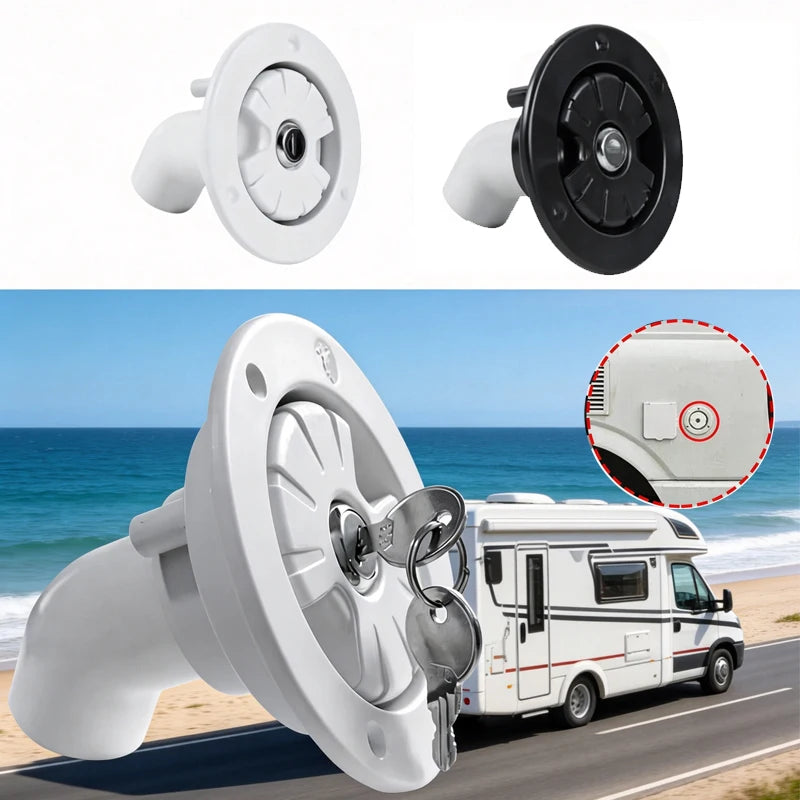 Round Gravity Water Inlet with Lock for RV Camper Boat