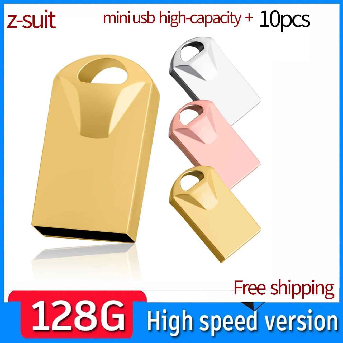 ZSUIT XZ USB 3.0 128GB USB Flash Drive High Speed 32GB Pendrive Mini Usb Memoria Memory Stick Pen Drives Usb 64GB Free LOGO Zpaxo