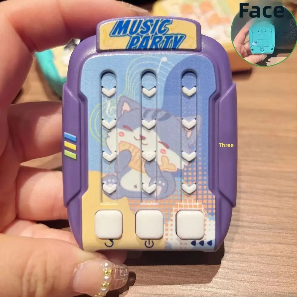 Cartoon Dancing Machine Keychain Rhythm Game Light Up Puzzle Solving Pendant Bag Charm Stress Relief Musical Challenge Keychain Zpaxo