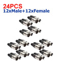 40- 3Pin XLR Audio Cable Connector Microphone Wire Socket MIC Male Zpaxo 24PCS