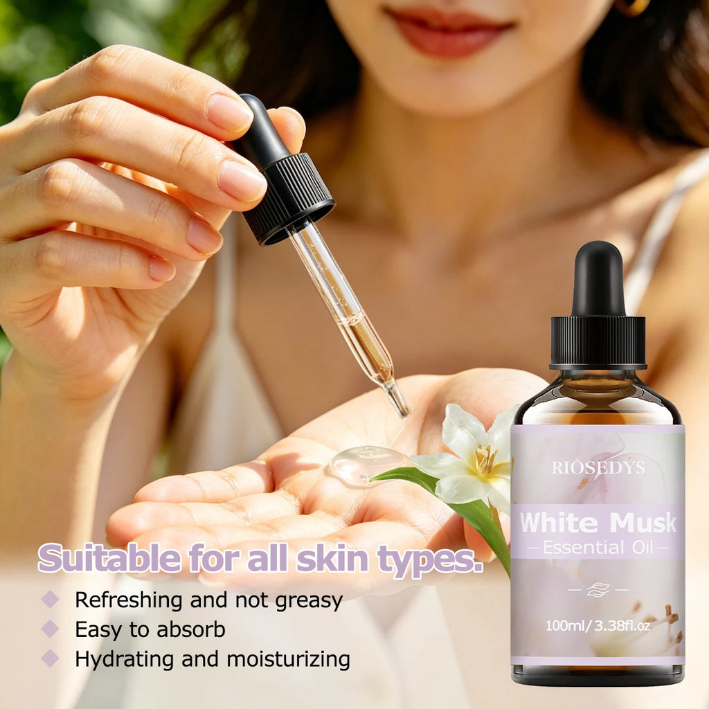 WHITE MUSK ESSENTIAL OIL Suitable Massage Skincare Deeply Nourishes Zpaxo