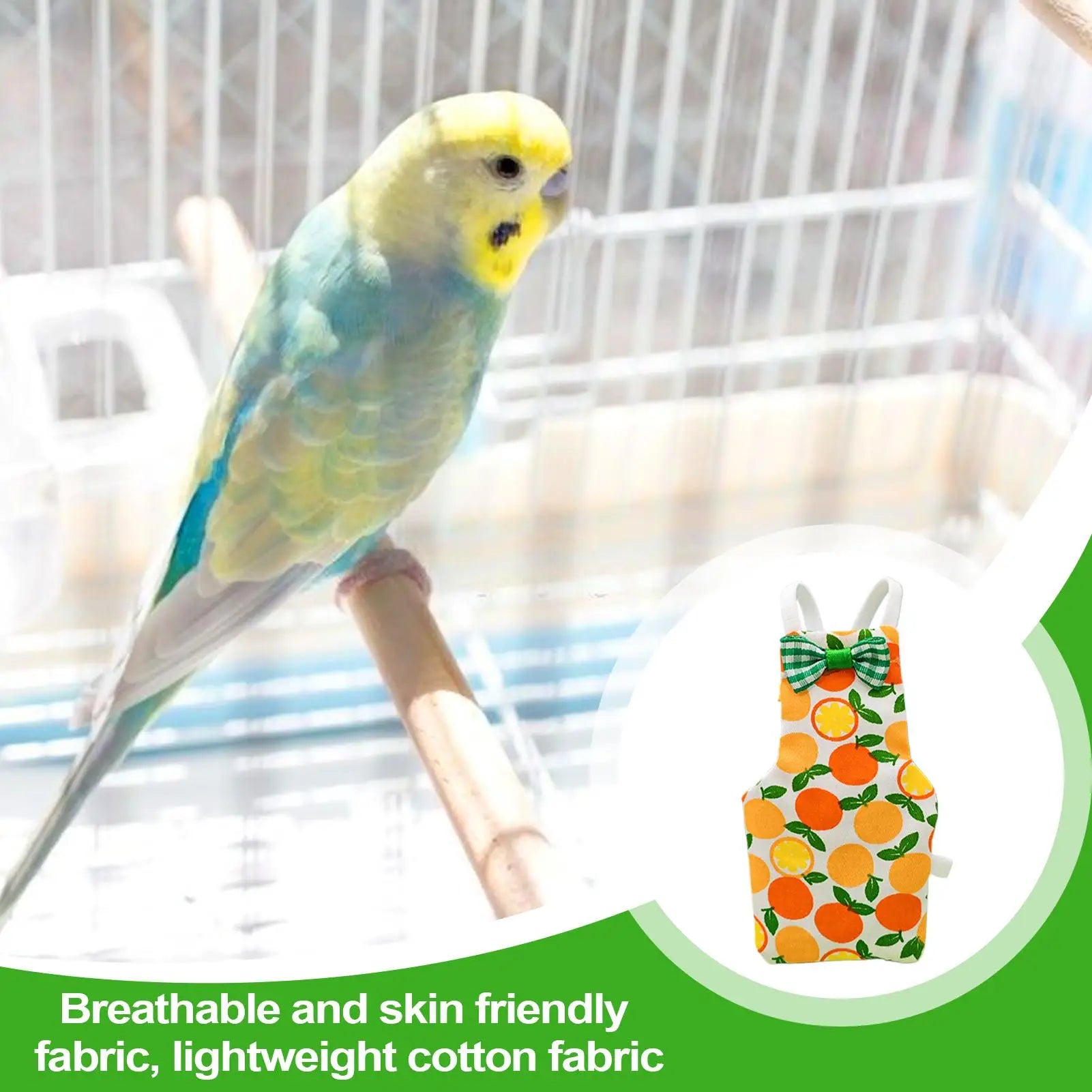 Cockatiel Diaper Parrot Nappy Bird Clothes 3 Pieces Breathable Washable Animals Clothing for Parakeet Budgerigar Canary Macaw Zpaxo
