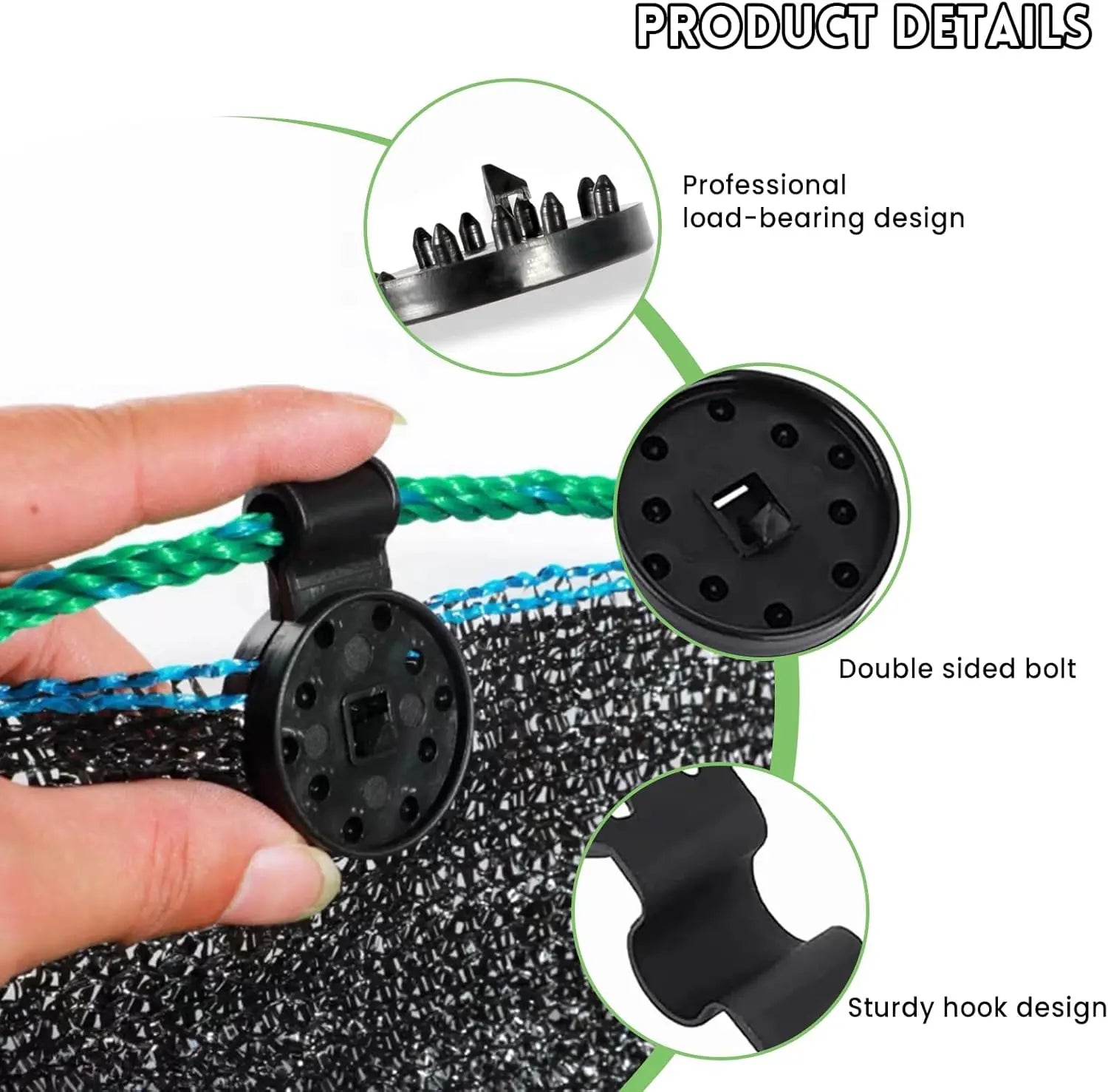 Black Round Shade Cloth Clips – 40/60 PCS Heavy Duty Fasteners