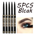 1- Waterproof Black Eyeliner Gel Pencils Smudge-proof Long-lasting