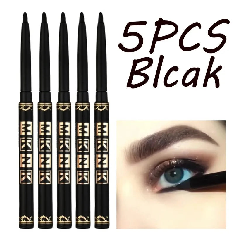 1- Waterproof Black Eyeliner Gel Pencils Smudge-proof Long-lasting