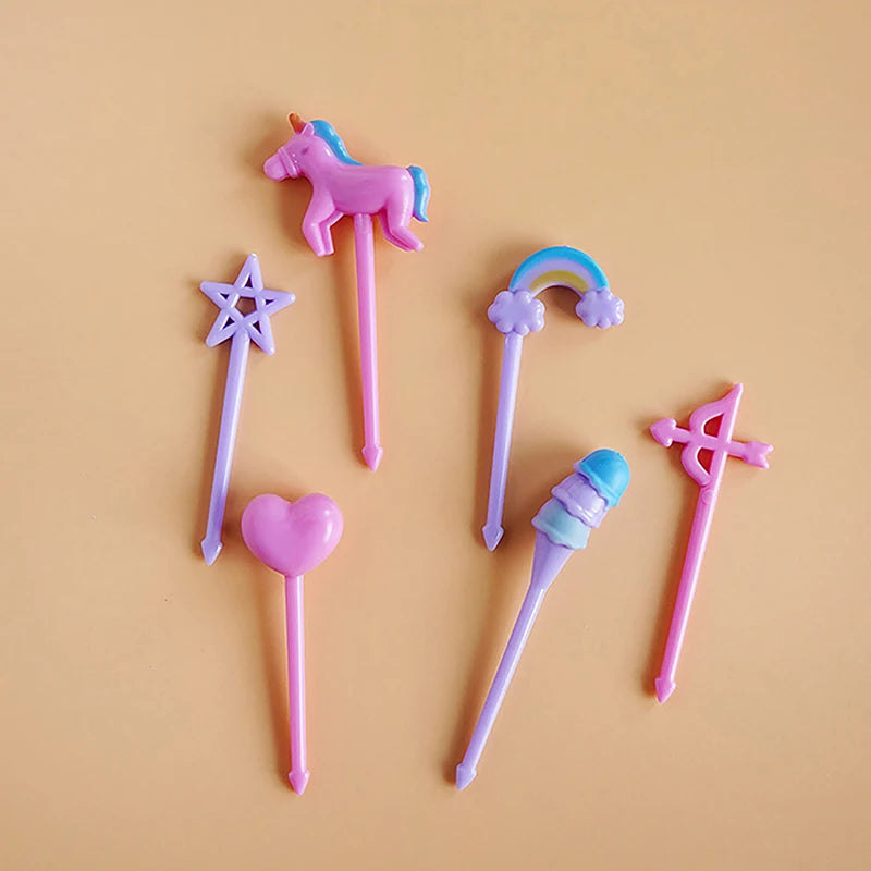 Mini Cartoon Food Fruit Fork Kids Bento Box Decor Dessert Forks Cake