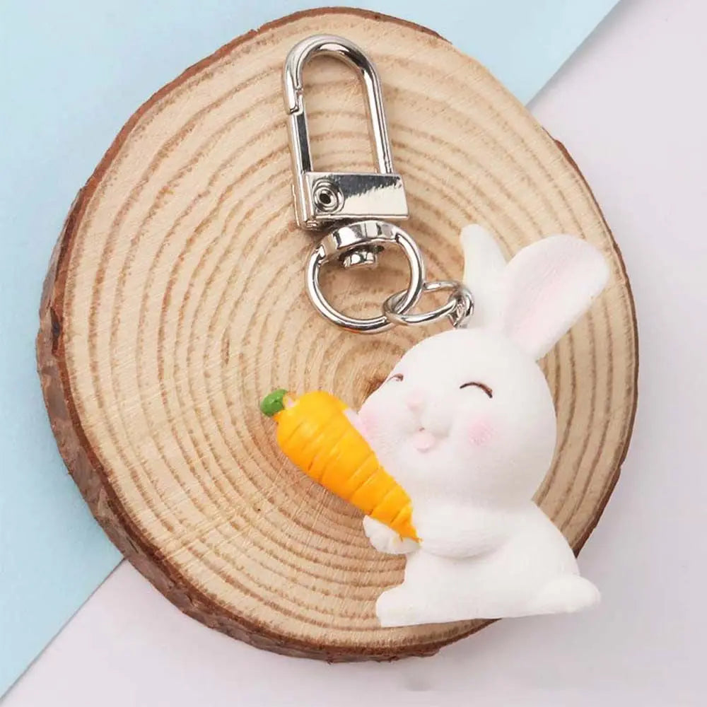 Gift Doll Accessories Resin Bag Trinket Car Pendant Rabbit Key Rings Keyring Ornaments Key Chain Pendant Rabbit Key Chain Zpaxo D