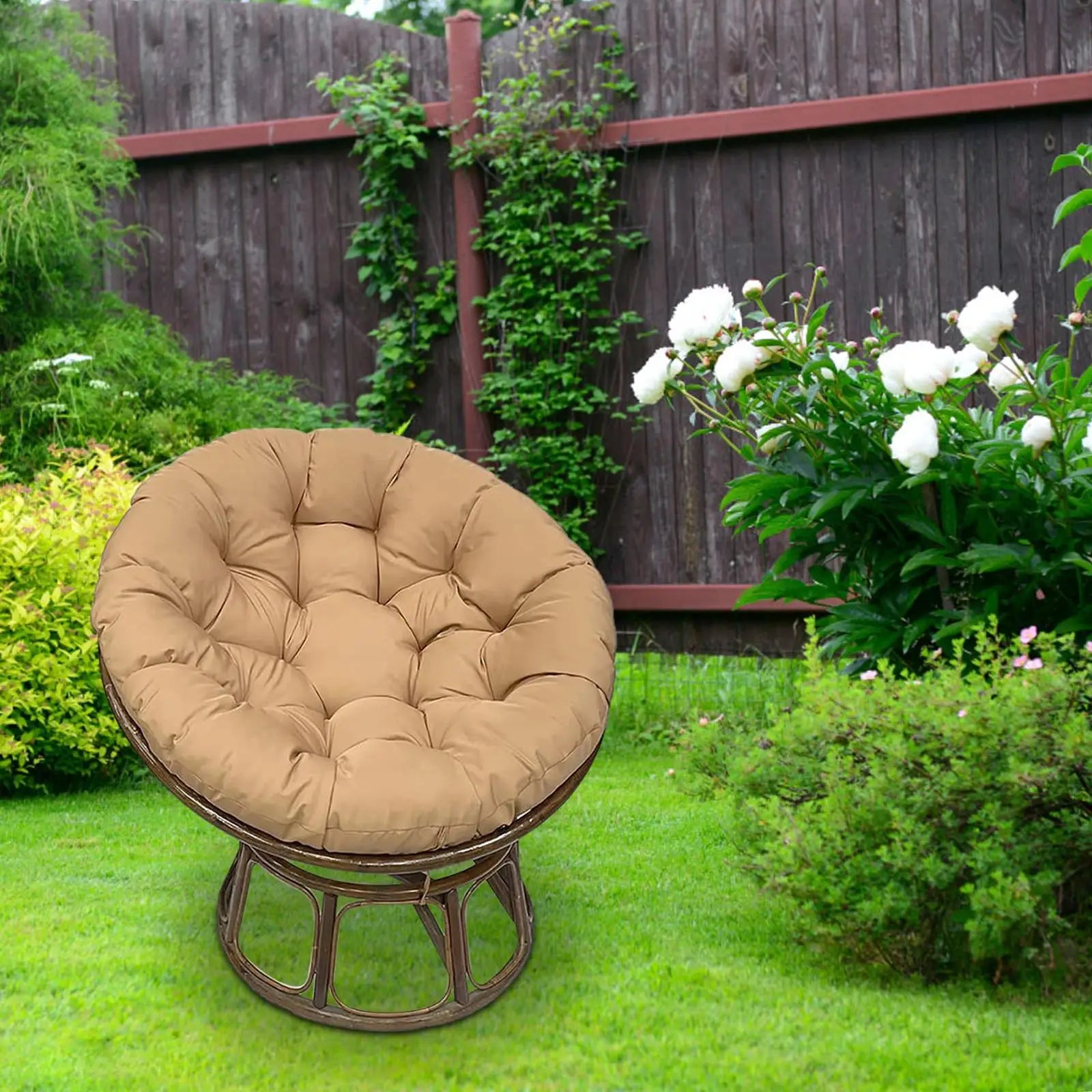 Seat Cushion Pillow Hammock Chair Pad Multipurpose Replacement Patio Chair Mat Hanging Basket Chair Cushion for Wicker Chair Zpaxo Khaki