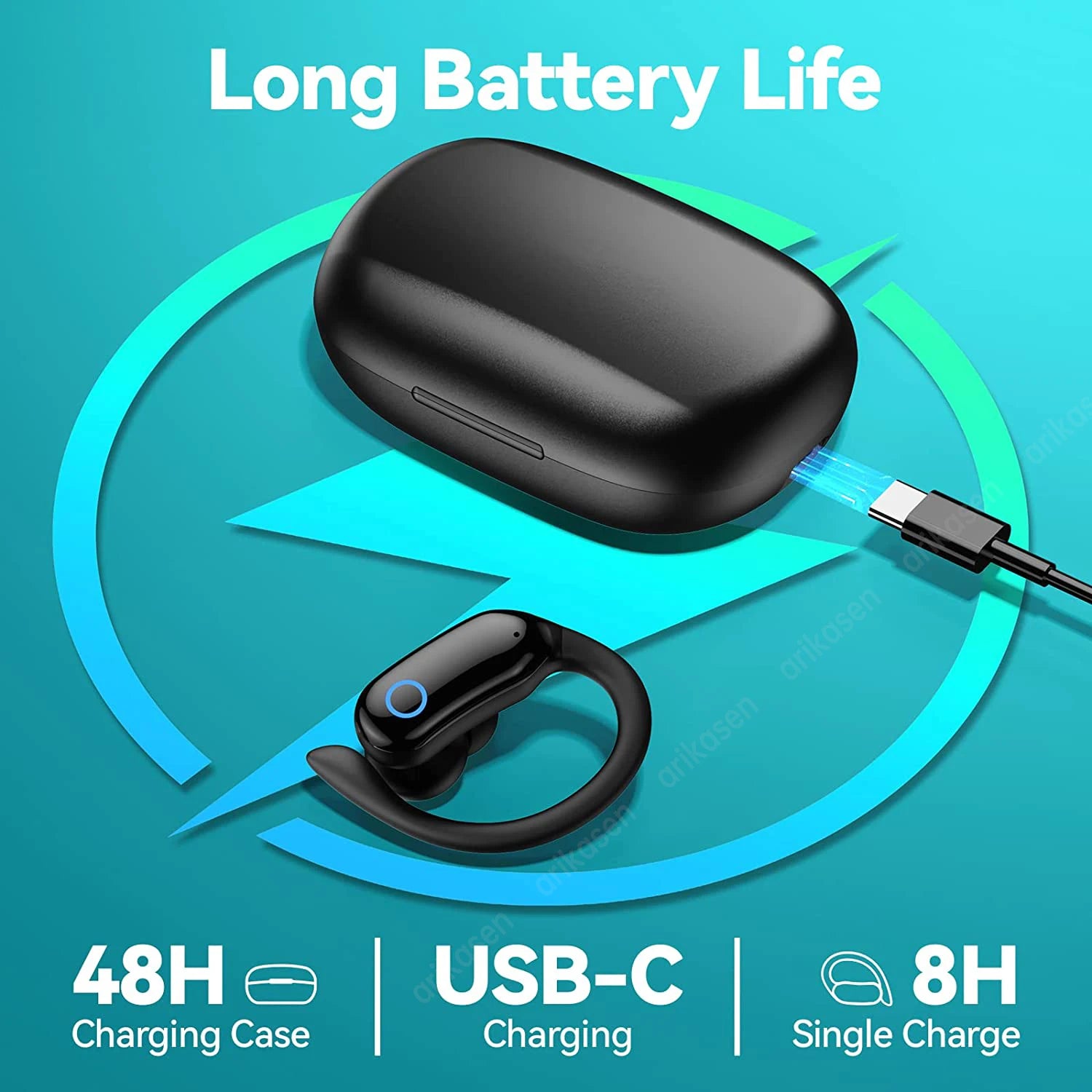 Bluetooth Headphones Wireless Earbuds Charging Case 48hrs Playtime