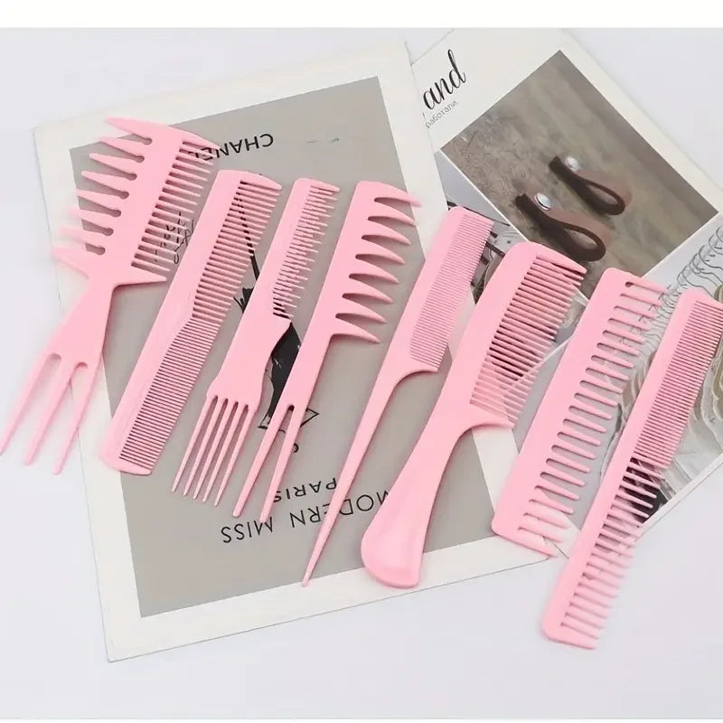 8-Piece Professional Hair Comb Set - High Quality Comb for All Hair Types and Style - Great for Barber Salon and Home Use, Travel Essentials Zpaxo