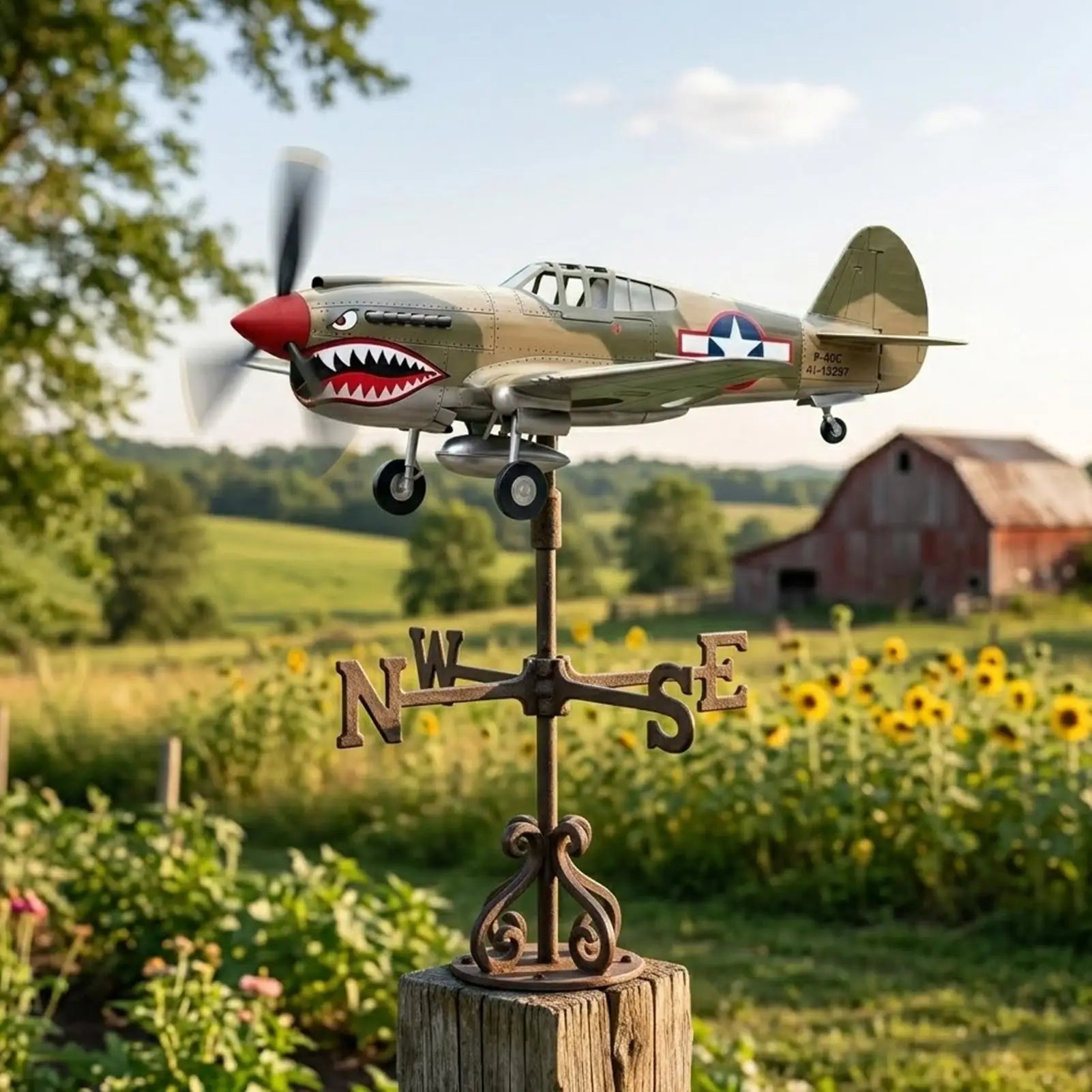 Wind Vanes Outside Historical Sculpture Smooth Rotating Propeller