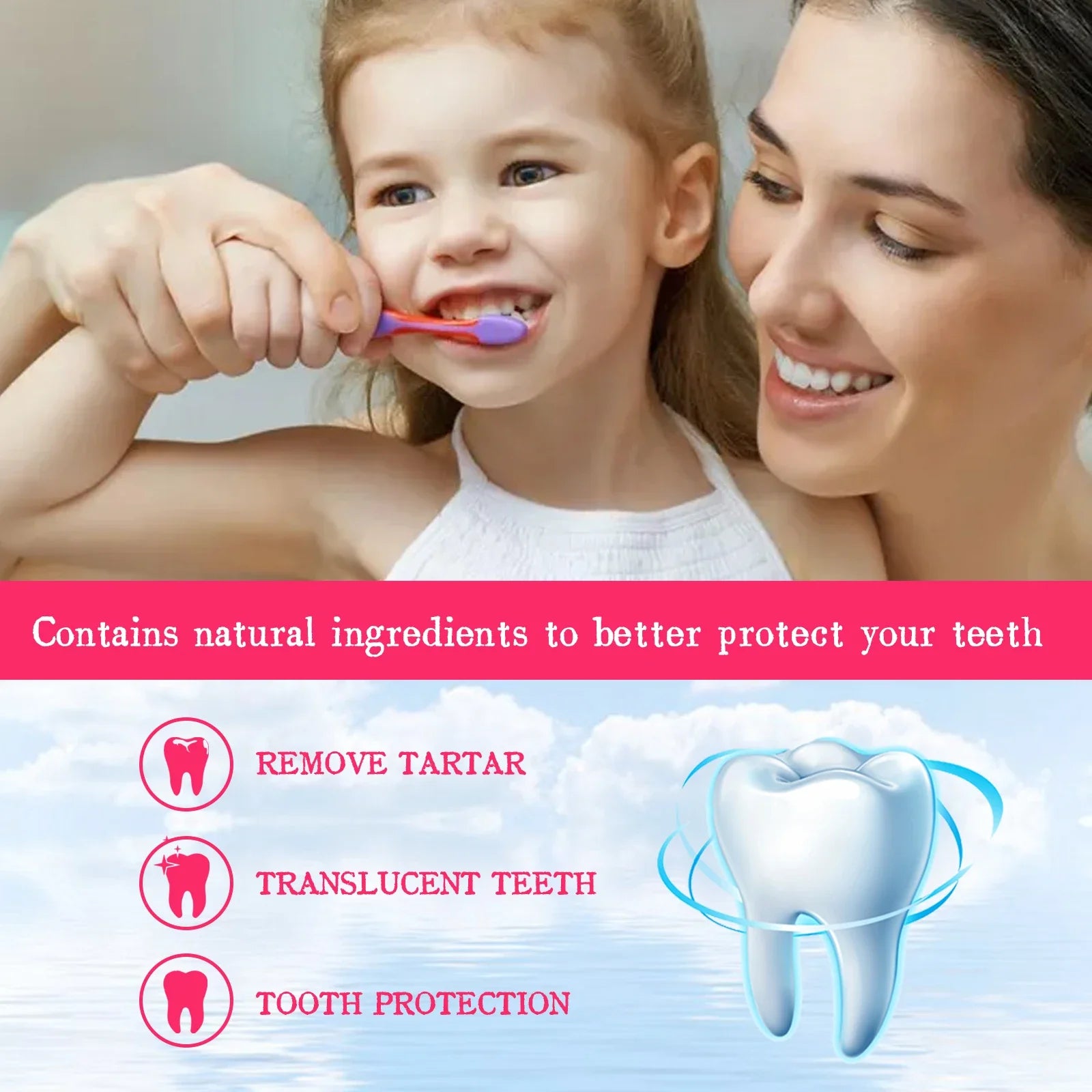 Kids Probiotic Foam Toothpaste – Fruit Flavor Stain Removal, 60ml Kids Foam Toothpaste Zpaxo