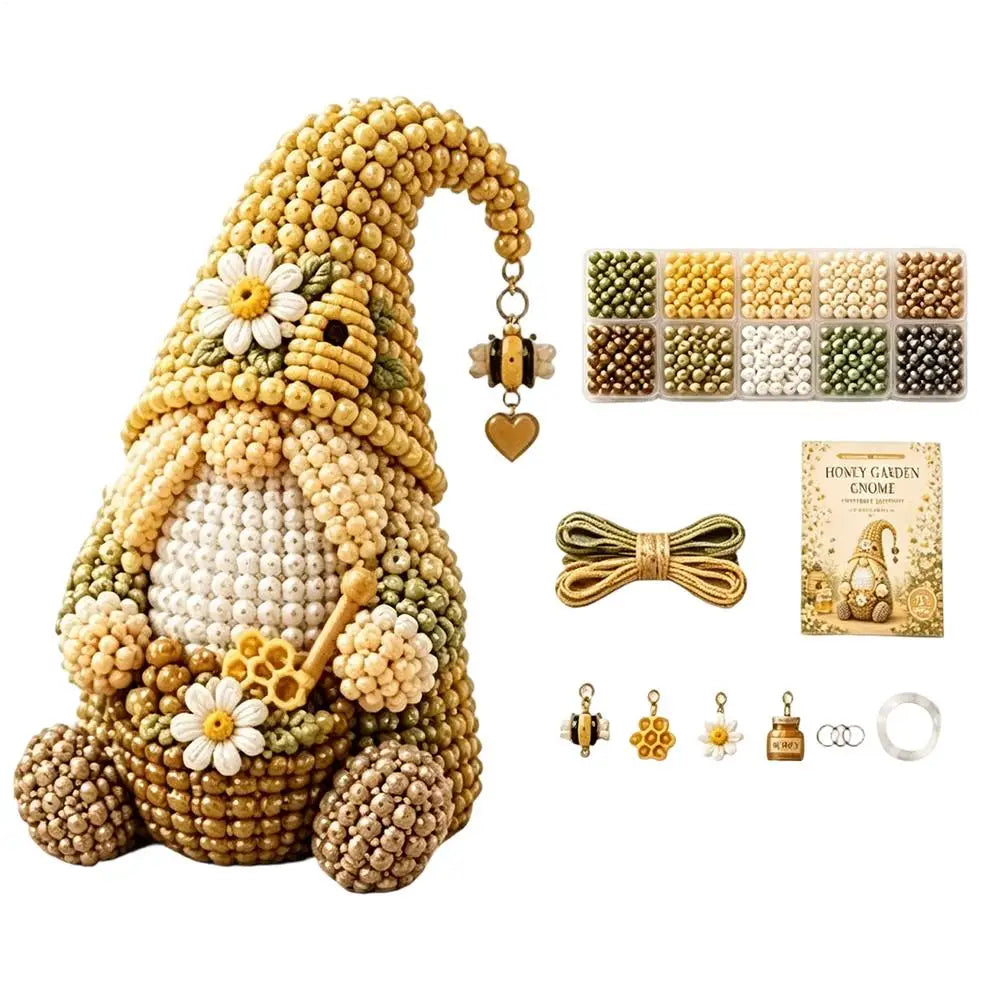 3D Beaded Gnome Craft DIY Beading Kits Handmade Beadwork Beginners