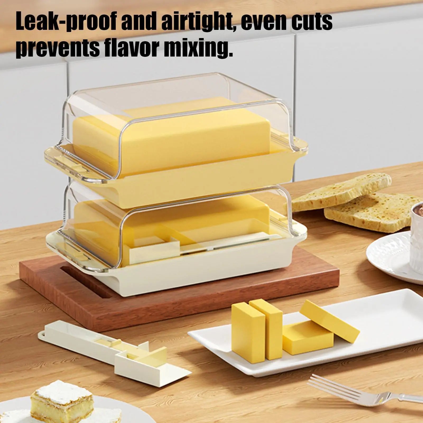 Butter Dish Lid Farmhouse Clear Airtight Keeper Container Elegant