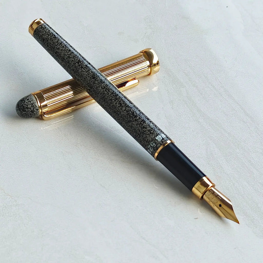 Old Stock Rare Yongsheng 524 Fountain Pen Metal Rod Marble Pattern Writing Office Stationery Collection Nostalgia NIB 0.5MM Zpaxo