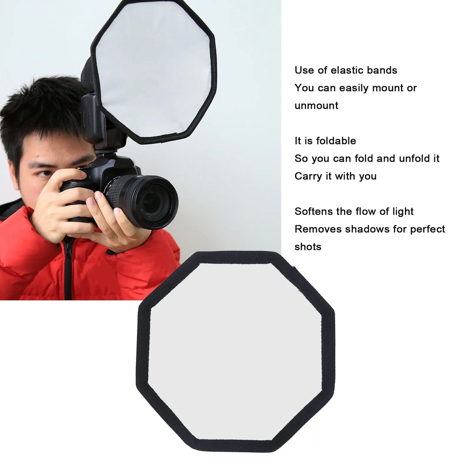 Camera Softbox Nylon Octagonal Foldable Flash Light Diffuser Storage