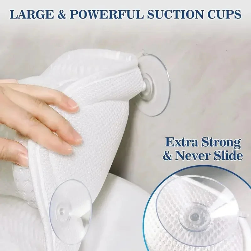 Bath Pillow Bathtub Pillow, Luxury Bath Pillows for Tub Neck and Back Support, Bath Tub Pillow Headrest with Soft 4D Mesh Zpaxo