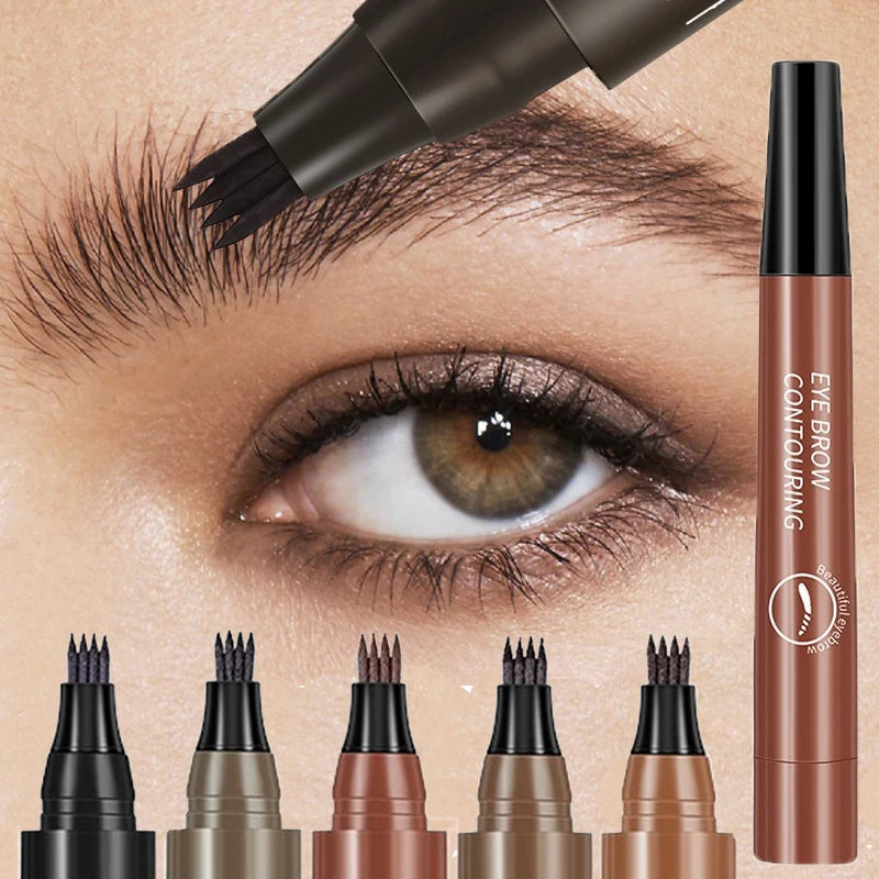 4 Point Eyebrow Pencil 5 Colors Long-lasting Non-smudged Waterproof
