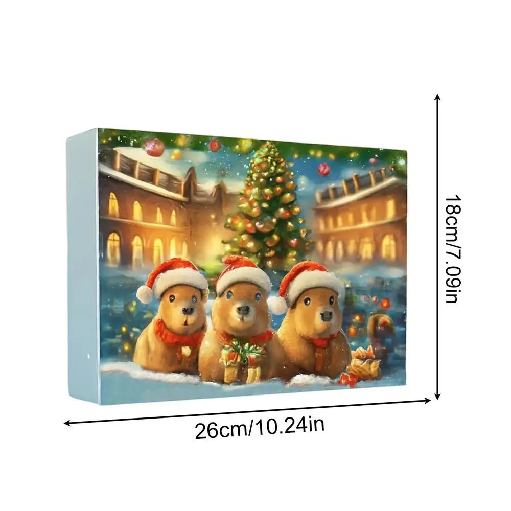 Christmas Capybara Advent Calendar 24 Days 3D Figurine Countdown