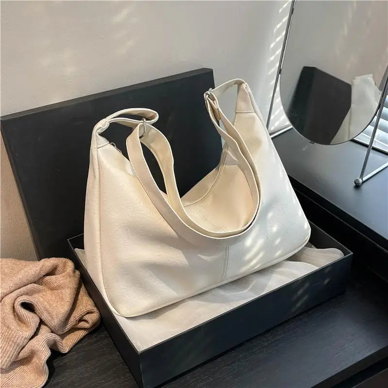 Retro PU Leather Tote Women Versatile Large Underarm Shoulder Bag Zpaxo A1 without pendant